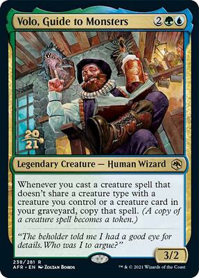 Volo, Guide to Monsters card from Prerelease Cards
