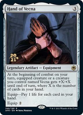 Hand of Vecna card from Prerelease Cards