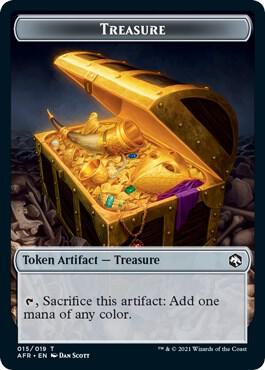 Treasure // Emblem - Lolth, Spider Queen Double-Sided Token card from Adventures in the Forgotten Realms