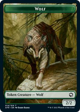 Wolf // Vecna Double-Sided Token card from Adventures in the Forgotten Realms