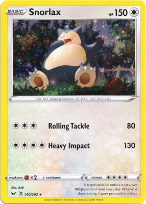 Snorlax - 140/202 (Cosmos Holo) card from Blister Exclusives