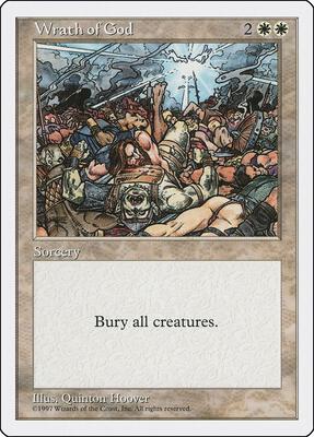 Wrath of God card from Fifth Edition