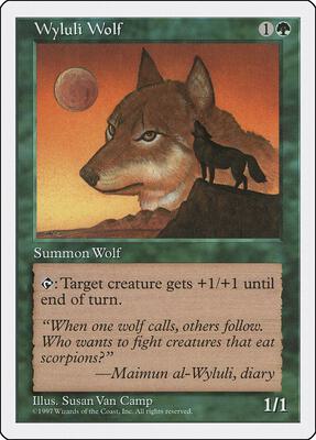 Wyluli Wolf card from Fifth Edition