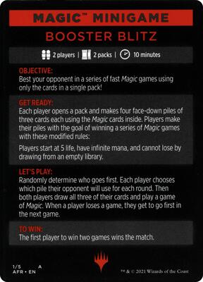 Magic Minigame: Booster Blitz card from Adventures in the Forgotten Realms