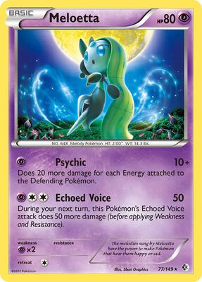 Meloetta - 77/149 (Boundaries Crossed) card from Deck Exclusives