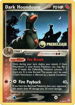 Dark Houndoom - 37/109 (Prerelease) card from Nintendo Promos