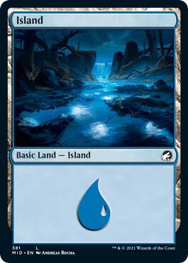 Island (381) card from Innistrad: Midnight Hunt