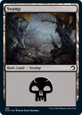 Swamp (382) card from Innistrad: Midnight Hunt
