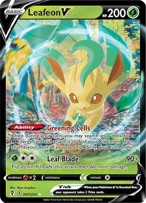 Leafeon V card from SWSH07: Evolving Skies