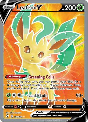 Leafeon V (Full Art) card from SWSH07: Evolving Skies