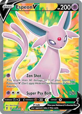 Espeon V (Full Art) card from SWSH07: Evolving Skies