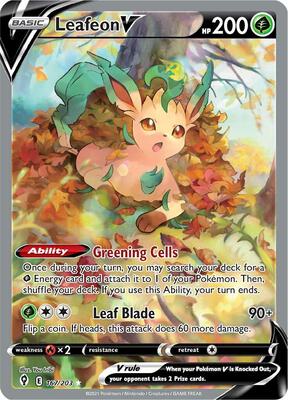 Leafeon V (Alternate Full Art) card from SWSH07: Evolving Skies
