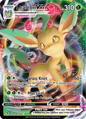 Leafeon VMAX card from SWSH07: Evolving Skies