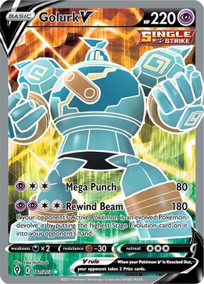 Golurk V (Full Art) card from SWSH07: Evolving Skies