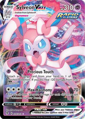 Sylveon VMAX card from SWSH07: Evolving Skies