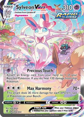Sylveon VMAX (Alternate Art Secret) card from SWSH07: Evolving Skies