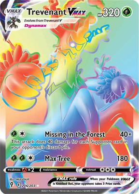 Trevenant VMAX (Secret) card from SWSH07: Evolving Skies