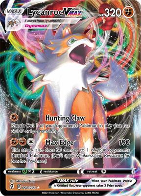 Lycanroc VMAX card from SWSH07: Evolving Skies