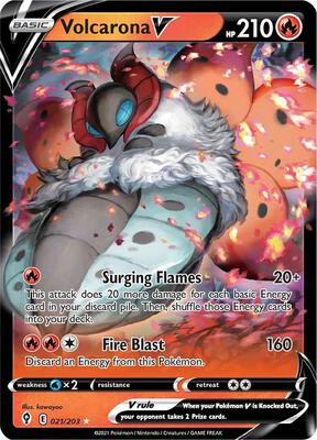 Volcarona V card from SWSH07: Evolving Skies