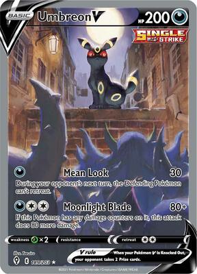 Umbreon V (Alternate Full Art) card from SWSH07: Evolving Skies
