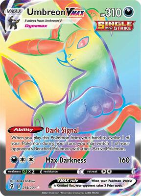 Umbreon VMAX (Secret) card from SWSH07: Evolving Skies