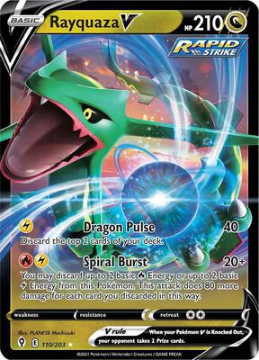 Rayquaza V card from SWSH07: Evolving Skies