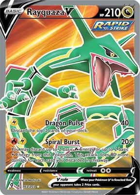 Rayquaza V (Full Art) card from SWSH07: Evolving Skies