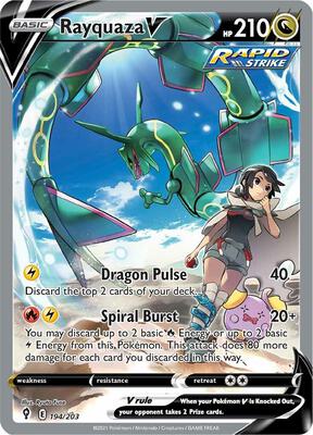 Rayquaza V (Alternate Full Art) card from SWSH07: Evolving Skies