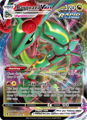 Rayquaza VMAX card from SWSH07: Evolving Skies