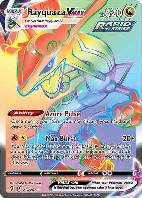 Rayquaza VMAX (Secret) card from SWSH07: Evolving Skies