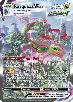 Rayquaza VMAX (Alternate Art Secret) card from SWSH07: Evolving Skies