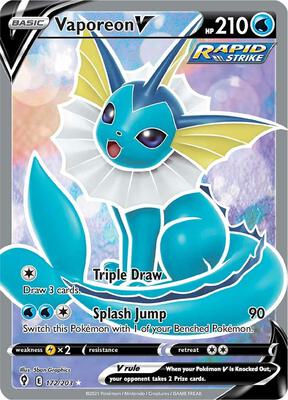 Vaporeon V (Full Art) card from SWSH07: Evolving Skies