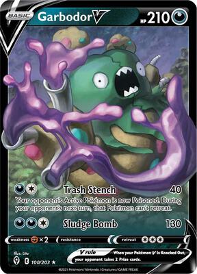 Garbodor V card from SWSH07: Evolving Skies