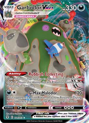 Garbodor VMAX card from SWSH07: Evolving Skies
