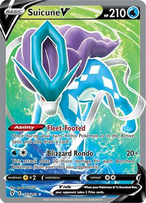 Suicune V (Full Art) card from SWSH07: Evolving Skies