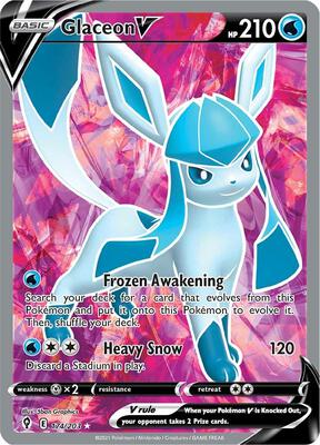 Glaceon V (Full Art) card from SWSH07: Evolving Skies