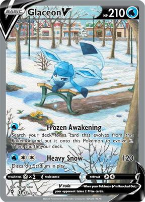 Glaceon V (Alternate Full Art) card from SWSH07: Evolving Skies