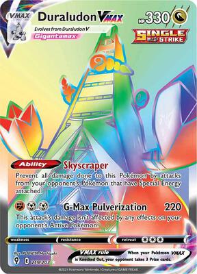 Duraludon VMAX (Secret) card from SWSH07: Evolving Skies