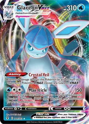 Glaceon VMAX card from SWSH07: Evolving Skies