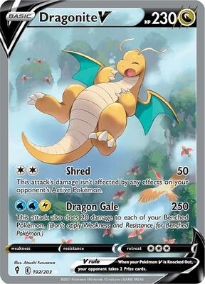 Dragonite V (Alternate Full Art) card from SWSH07: Evolving Skies
