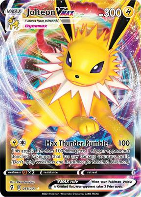 Jolteon VMAX card from SWSH07: Evolving Skies
