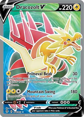 Dracozolt V (Full Art) card from SWSH07: Evolving Skies