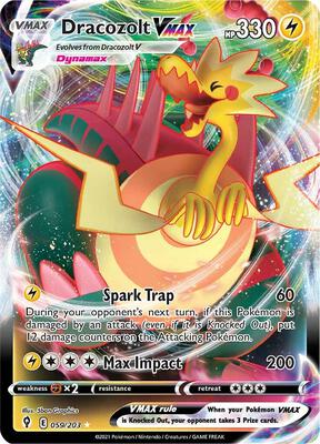Dracozolt VMAX card from SWSH07: Evolving Skies