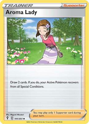 Aroma Lady card from SWSH07: Evolving Skies