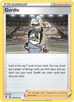 Gordie card from SWSH07: Evolving Skies