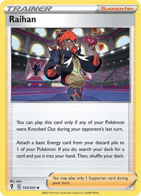 Raihan card from SWSH07: Evolving Skies