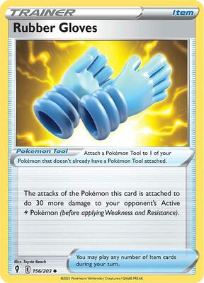 Rubber Gloves card from SWSH07: Evolving Skies