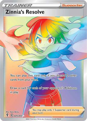 Zinnia's Resolve (Secret) card from SWSH07: Evolving Skies