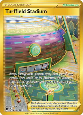 Turffield Stadium (Secret) card from SWSH07: Evolving Skies