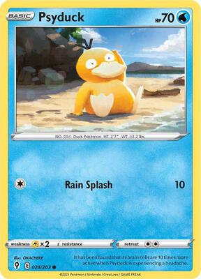Psyduck card from SWSH07: Evolving Skies